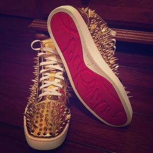 Gold Spiked Christian Louboutin sneakers